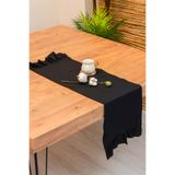 abidehanım Ahbej | Siyah Naturel Keten Runner 40 x 110