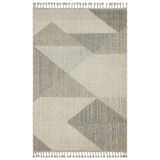 Abilene Gri Geometrik Modern Geometrik Etnik Desenli Boho Makinada Yıkanabilir Hafif Hav Toz Vermez Leke Tutmaz Kaymaz Taban Dijital Makine Baskı Halı Oturma Odası Salon Yolluk Koridor Mutfak Halısı