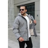 ABİLLİTA Erkek Kürklü Mont Özel Premium Ceket Rüzgar ve Su Geçirmez