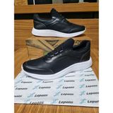 Abin Store Lepons Suni Deri Günlük Spor Ayakkabı Kışlık Ve Mevsimlik 45-46-47 Numara Suya Dayanıklı Aqua Ayakkabı Sneaker - Siyah Beyaz