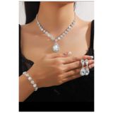 Abiye Kıristal Taşlı Damla Kolye Bileklik Küpe Seti Zirkon Abiye Set S/M TYC77BA7AB296D7A77D1DB700