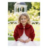 ABİYEKİDS Çocuk Peluş Bolero Düz Pamuklu Ceket Kırrmızı Bolero ABY237