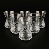 Abka Çay Bardak Seti Pıtıkare 3 mm Platin 42381 - Gümüş