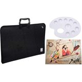 Abka Pro-Art Öğrenci Resim Çantası Seti 37x54 cm Proje Çanta 35x50 cm Resim Defteri Palet Setli