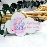 Abla Kardeş Baskılı Bulut Ahşap Magnet Hediyelik Bebek Şekeri(25 Adet)