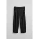 Abluka Online Erkek Baggy Fit Kemer Detaylı Gabardin Kumaş Pantolon Siyah - XL