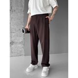 Abluka Online Erkek Baggy Fit Kumaş Pantolon Kahve