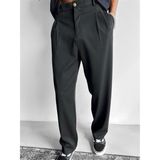 Abluka Online Erkek Baggy Fit Kumaş Pantolon Siyah - XL