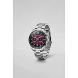 Abluka Online Erkek Çelik Kordon Tachymeter Analog Kol Saati Gümüş / Bordo - Standart