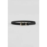 Abluka Online Erkek Modern Ince Gold Tokalı Casual Kemer Siyah - 105 cm