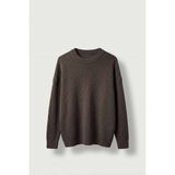 Abluka Online Erkek Oversize Bisiklet Yaka Fitilli Triko Kazak Kahverengi - XL