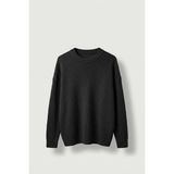 Abluka Online Erkek Oversize Bisiklet Yaka Fitilli Triko Kazak Siyah - M