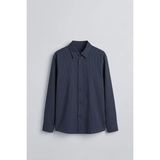 Abluka Online Erkek Oversize Çizgili Boxy Fit Uzun Kollu Gömlek Lacivert - XL