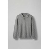 Abluka Online Erkek Oversize Düğmeli Triko Kazak Gri - 2XL