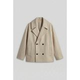Abluka Online Erkek Oversize Kruvaze Kaban Açık Bej %40 Pamuk %40 Polyester %20 Akrilik Kalın - XL