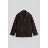 Abluka Online Erkek Oversize Kruvaze Kaban Koyu Kahve %40 Pamuk %40 Polyester %20 Akrilik Kalın