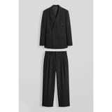 Abluka Online Erkek Oversize Kruvaze Modern Takım Elbise Siyah - Dropsuz