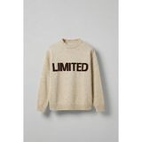 Abluka Online Erkek Oversize Limited Kabartma Baskılı Triko Kazak Taş Rengi - 2XL