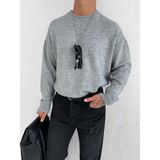 Abluka Online Erkek Oversize Yumuşak Dokulu Kazak Gri - 2XL