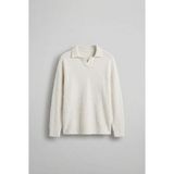 Abluka Online Erkek Polo Yaka Yumuşak Dokulu Oversize Kazak Ekru