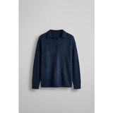 Abluka Online Erkek Polo Yaka Yumuşak Dokulu Oversize Kazak Lacivert - XL