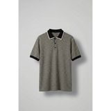 Abluka Online Erkek Regular Fit Çizgili Polo Yaka Örme T-Shirt Siyah