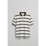 Abluka Online Erkek Regular Fit Çizgili Triko Polo Yaka T-Shirt Ekru - M