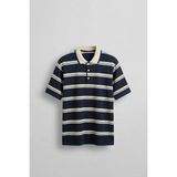 Abluka Online Erkek Regular Fit Çizgili Triko Polo Yaka T-Shirt Lacivert