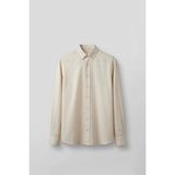 Abluka Online Erkek Relaxed Minimal Nakışlı Basic Tencel Gömlek Bej