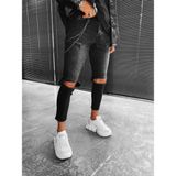Abluka Online Skinny Fit Dizi Yırtık Siyah Kot Pantolon - 34