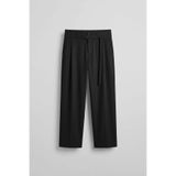 ablukaonline Erkek Baggy Fit Kemer Detaylı Gabardin Kumaş Pantolon Siyah