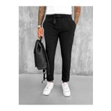 ablukaonline Erkek Beli Lastikli Tecno Kumaş Slim Fit Pantolon Siyah