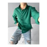 ablukaonline Erkek Oversize Basic Rahat Gömlek Yeşil