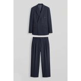 ablukaonline Erkek Oversize Kruvaze Modern Takım Elbise Lacivert