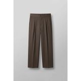 ablukaonline Erkek Süper Baggy Pileli Geniş Paça Gabardin Pantolon Açık Kahve