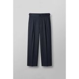 ablukaonline Erkek Süper Baggy Pileli Geniş Paça Gabardin Pantolon Lacivert