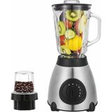 Abnturk 1.5 Litre 5000W Çift Cam Hazneli Paslanmaz Çelik 2'si Bir Arada Blender ve Kahve Baharat Öğütücü - Siyah