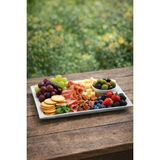 abnturk 1 Adet 35X18 cm Kırılmaz Sağlıklı Malzemeden Üretilmiş Beyaz Ultra Dayanıklı Sunum Tepsisi Servis Tabağı - 1 lt