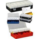 abnturk 1 Adet Organizer Çanta 22X11 Takım Kutusu 13 Göz Çiftkat Raflı Vida Olta Şeffaf Kapaklı Edevat Çanta - Çok Renkli