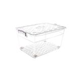 abnturk 1. Kalite Şeffaf Plastik Büyük Boy 55 Litre Tekerlekli Saklama Kabı 55x35cm Yükseklik:32