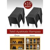 abnturk 10 Adet Ayakkabı Düzenleyici Rampa Ayakkabı Rampası - Siyah