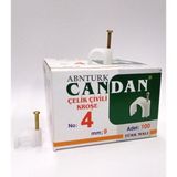 Abnturk 100 Adet Paslanmaz Çelik Beton Çivili 4 No 9mm Kroşe En Sağlıklı Sağlam Kablo Montajı Özel Üretim - Krokodil