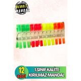 Abnturk 12 Adet 1. Sınıf Kalite Kırılmaz Mandal Paslanmaz Mandal (Renkli)