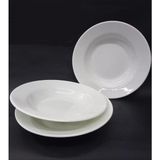 abnturk 12 Adet Beyaz Melamin Çukur Yemek Tabağı 21X3CM Haşlama,kurufasulye Hesaplı Sulu Yemek Kabı Kaliteli