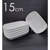 abnturk 12 Adet Beyaz Melamin Kayık Tabak 15X10 cm Orta Boy Salata Tabağı Günlük Kullanıma Hesaplı Oval Tabak