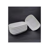 abnturk 12 Adet Beyaz Melamin Kayık Tabak 15X10Cm Orta Boy Salata Tabağı, es-2021-11-03-19