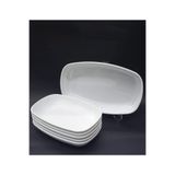 abnturk 12 Adet Beyaz Melamin Kayık Tabak 28X18Cm Büyükboy Salata Tabağı, es-2021-11-03-11
