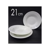 abnturk 12 Adet Melamin Çukur Yemek Tabağı 21Cm Beyaz Lokanta Tabldot Tipi Porsiyon Tabağı, abn20230505232018
