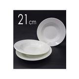 abnturk 12 Adet Melamin Çukur Yemek Tabağı 21cm Ev Lokanta Tabldot Tipi Porsiyon Sulu Yemek Haşlama Kabı