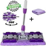 abnturk 125CM 16CM Boyutunda Mor Paspas Mop Mikrofiber Teleskopik Yedek Bezli 180°DÖNEBILEN Balkon Cam Silme Yer Fayans Duvar